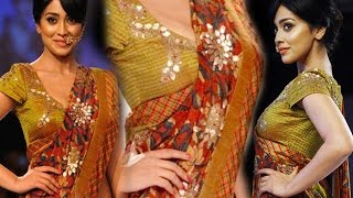 Shriya Sarans hot and stunning ramp walk in low waist Saree at LFW 2014 [upl. by Aicram229]