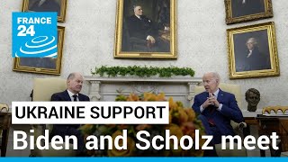 USAs Biden and Germanys Scholz discuss Ukraine support at private White House meeting [upl. by Woodcock]