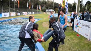 Festejos en pileta 1  Sudamericano sub 23 de atletismo Montevideo 2014 03a05oct [upl. by Ammadis]