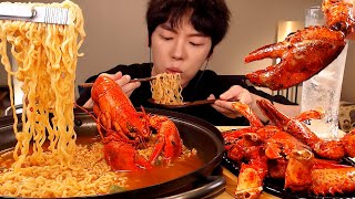 MUKBANG랍스타 해물라면과 랍스터 집게 버터구이 먹방  KING CRAB EATING SOUNDSSIO ASMR 시오 [upl. by Gradeigh]