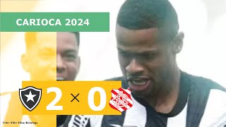 BOTAFOGO 2 X 0 BANGU  CAMPEONATO CARIOCA 2024 VEJA OS GOLS [upl. by Fin]