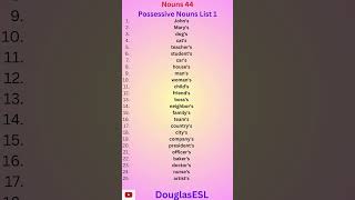 Nouns 44 Possessive Nouns List 1 languagelearning esltutor englishgrammar englishtutorial [upl. by Elleinnod544]