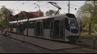 Poland Szczecin tram 5 ride from Żołnierska to Wawrzyniaka [upl. by Winer]