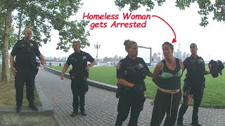 Crazy Homeless Woman Arrested for Robbery in Hoboken NJ – PART 1 [upl. by Anyaj]