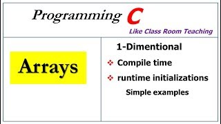 arrays in c programming  one dimensional [upl. by Annahsor]