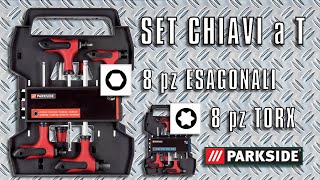 Set chiavi a T Esagonale e Torx Resistorx Brugola e Stella 8 pezzi PARKSIDE [upl. by Lajes]