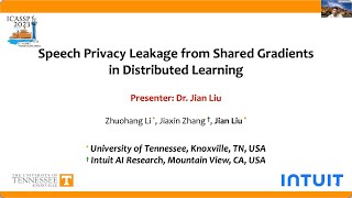 ICASSP’23 Speech Privacy Leakage from Shared Gradients in Distributed Learning [upl. by Heyra]