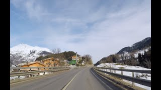 Driving In Switzerland Wallis  From Naters To Fiesch [upl. by Eemyaj129]