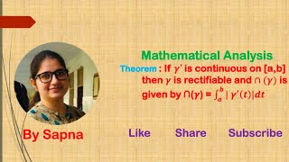 Theorem based on Rectifiable Curve  by Sapna  billionaireicon3311 [upl. by Conyers]