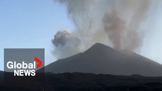 Spectacular Mount Etna eruption amazes tourists as activity intensifies [upl. by Eugnimod]