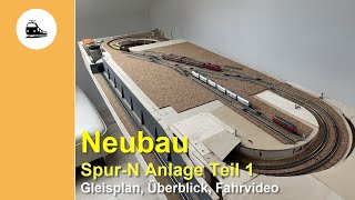 Neubau SpurN Anlage  Teil 1  Gleisplan Überblick AutomatikBetrieb Rocrail [upl. by Nattirb]