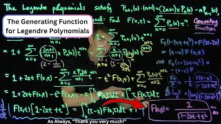 The Generating Function for the Legendre Polynomials [upl. by Ameerahs981]