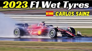 NEW 2023 Pirelli F1 Wet Tyres Testing  Carlos Sainz amp Ferrari F175  Fiorano Circuit Dec 6 2022 [upl. by Aynnek]