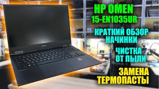 HP Omen 15en1035ur 5600H  RTX 3060 краткий обзор чистка от пыли замена термопасты [upl. by Veradi]