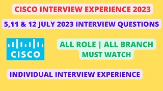 Cisco Apprenticeship Interview Questions 2023  All Role Individual Experience [upl. by Sillad]