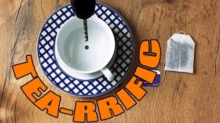 PORCELAIN CUP vs DRILL PRESS  How to get rid of unwanted visitors [upl. by Delwin796]