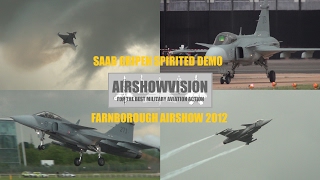 SAAB GRIPEN DISPLAY  FARNBOROUGH 2012 airshowvision [upl. by Knarf]