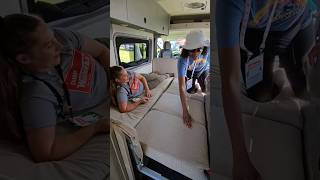 Is this the biggest bed in a Class B Winnebago Solis 36B vanlife shorts travel [upl. by Wynny181]