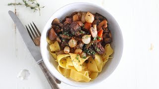 Classic Slow Cooker Boeuf Bourguignon  Seasoned  The Inspired Home [upl. by Nnilsia]