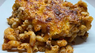 Creamy Baked Mac and Cheese with Ground Beef 😋 Shorts [upl. by Okihcim]