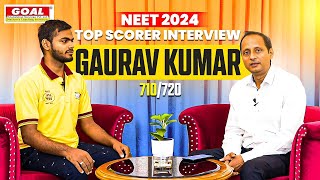 INTERVIEW TOP SCORER  GAURAV KUMAR  NEET 2024 [upl. by Ecyal333]