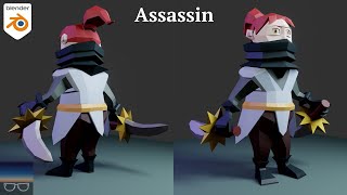 Blender Timelapse Series  EP 3 Low Poly Character Modeling  Assassin [upl. by Atniuq938]