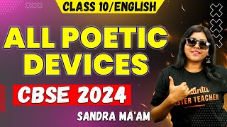 All Poetic Devices  Class 10 English  CBSE 2024  Sandra Maam [upl. by Letti872]