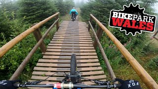 BIKE PARK WALES  WET LAPS WITH THE BOYS [upl. by Airdnekal]