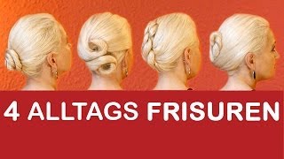 4 schnelle Alltags Frisuren einfach selber machen  mittel amp lange Haare  Arbeit  Uni  Schule [upl. by Lemyt]