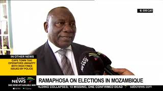 Mozambique Elections  Ramaphosa wishes Mozambique a successful election [upl. by Ahsauqram7]