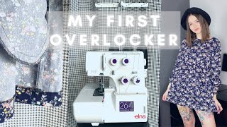 MY FIRST OVERLOCKER  Elna 264d Unboxing and the first try as a beginner [upl. by Yelra50]