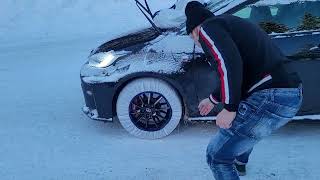 prova su neve calze  catene su toyota yaris GR Turbo Circuit video 2 di 2 [upl. by Narruc911]