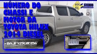 Número do chassi e motor da Toyota Hilux 2014 à Diesel [upl. by Ijat]