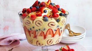 Easy Berry Trifle with Orange Zest Custard made from scratch [upl. by Harima897]