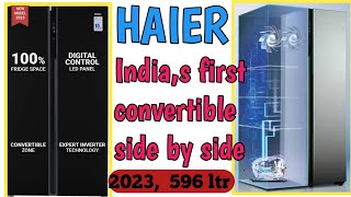 Haier 630 ltr side by side refrigerators 2023 model Review side by side convertible fridgeHES690IM [upl. by Odyssey]