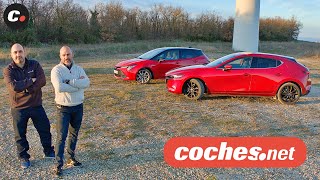 Mazda3 vs Toyota Corolla  Prueba Comparativa  Review en español  cochesnet [upl. by Audette]