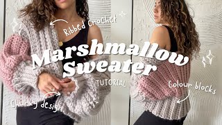 Crochet the SOFTEST chunky sweater of your dreams  DIY ribbed COZY crochet cardigan  TUTORIAL [upl. by Robinia]