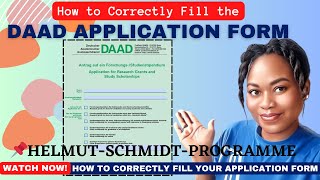 HOW TO FILL THE DAAD APPLICATION FORM TO WIN THE DAAD SCHOLARSHIP 2025  HELMUTSCHMIDTPROGRAMME [upl. by Pacheco]