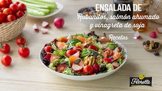 Ensalada de Rabanitos Salmón Ahumado y Vinagreta de Soja  Recetas Florette [upl. by Sage]