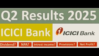 ICICI Bank Q2 Results 2025  ICICI Bank results  ICICI Bank share latest news  ICICI Bank [upl. by Ociral]