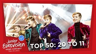 TOP 50 Most watched in 2017 20 TO 11  Junior Eurovision Song Contest [upl. by Eltotsira118]