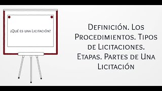 Qué es una Licitación Pública Tipo de Licitaciones Ejemplo de Licitación Pública [upl. by Nole]