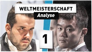 NEPO vs DING  Partie 1  Schach WM 2023 [upl. by Arracahs]