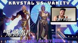 Krystal Versace Vs Vanity Milan Lipsync Reaction Drag Race UKS3 [upl. by Oicaro]