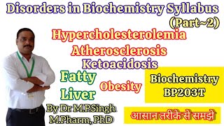 Disorders of Biochemistry Syllabus Part2  Ketoacidosis Atherosclerosis Fatty Liver Obesity [upl. by Aicelet]