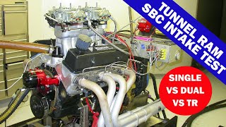 HOW MUCH POWER IS A SBC TUNNEL RAM WORTH 355 SBC INTAKE TESTTUNNEL RAM VS RPM AIR GAP VS VICTOR JR [upl. by Solahcin]