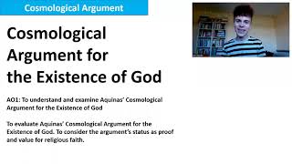 COSMOLOGICAL ARGUMENT A LEVEL RELIGIOUS STUDIES AQA [upl. by Philcox]