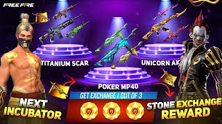 EXCHANGE INCUBATOR STONE EVENT  NEXT INCUBATOR FREEFIRE  UPCOMING INCUBATOR FREEFIRE  POKER MP40 [upl. by Painter]