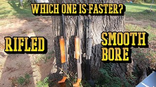 Are shotgun slugs faster out of a smooth bore or rifled barrel [upl. by Monah493]