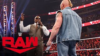 Brock Lesnar and Bobby Lashley set a fight date for WWE Elimination Chamber Raw Feb 6 2023 [upl. by Noiramaj489]